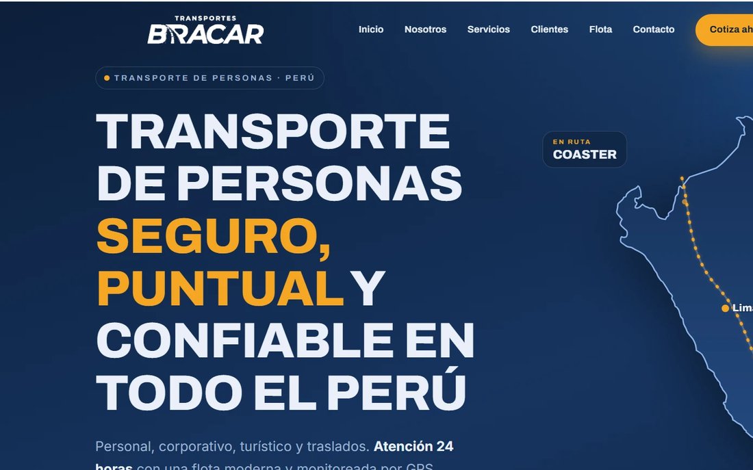 Sitio web de Transportes Bracar