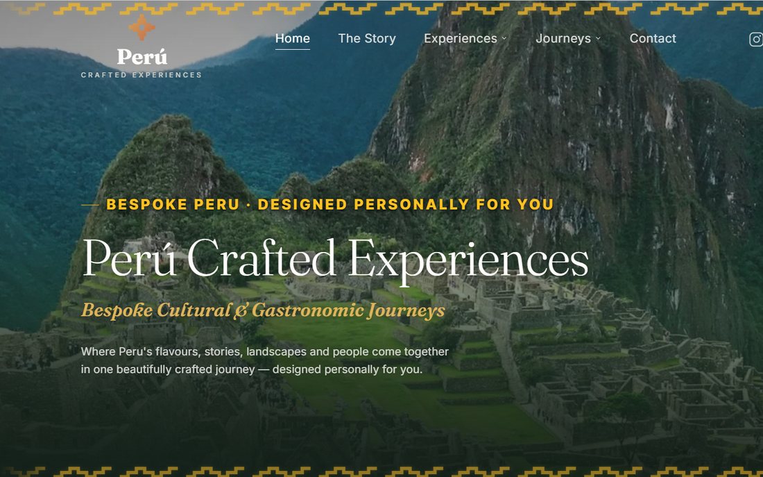 Sitio web de Perú Crafted Experiences